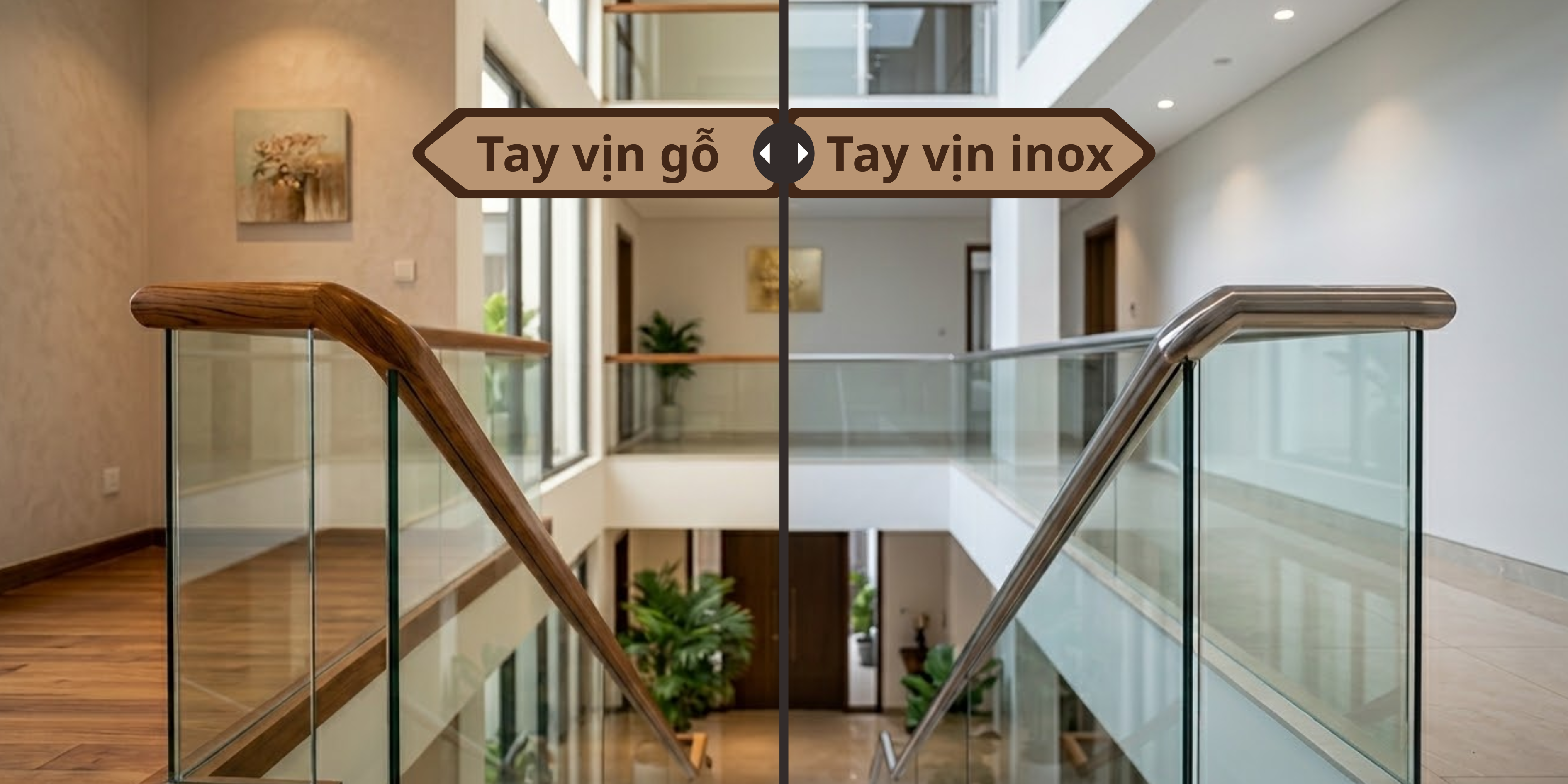 So Sánh Lan Can Kính Tay Vịn Gỗ Và Inox: Lựa Chọn Nào Tốt Nhất?